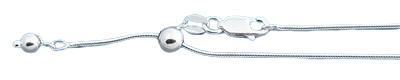 Sterling Silver Adjustable 025-1.1mm Snake Chain