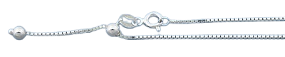 Sterling Silver Adjustable Box 019-1mm Chain