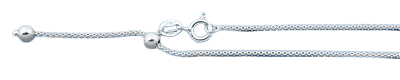 Sterling Silver Adjustable 1.4mm Popcorn Chain