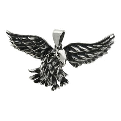 Sterling Silver Oxidized Landing Eagle Pendant