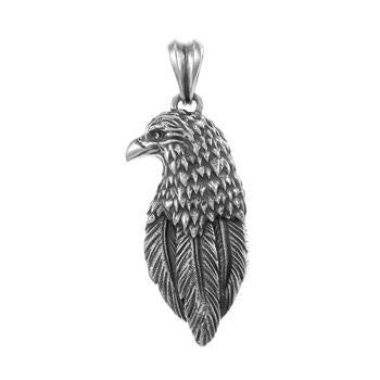 Sterling Silver Oxidized Eagle Head Pendant