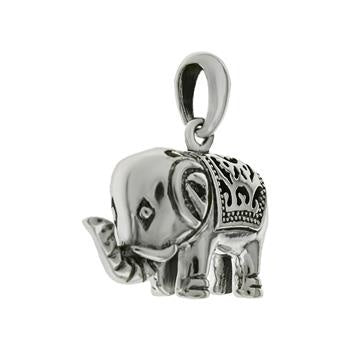 Sterling Silver Oxidized 24mm Elephant Pendant