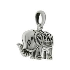 Sterling Silver Oxidized 24mm Elephant Pendant