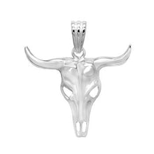 Load image into Gallery viewer, Sterling Silver Bull Skull Pendant