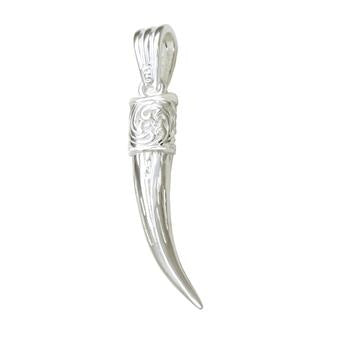 Sterling Silver Tooth Amulet Horn Pendant