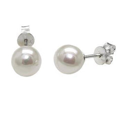 Sterling Silver 6mm Freshwater Pearl Stud Earrings