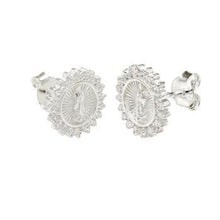 Load image into Gallery viewer, Sterling Silver Lady Of Guadalupe Stud Earrings