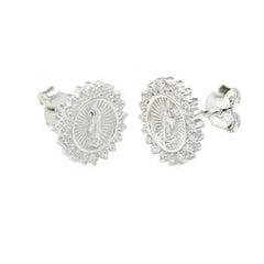 Sterling Silver Lady Of Guadalupe Stud Earrings