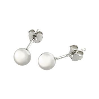 Sterling Silver Rhodium Plated Ball Stud Earrings