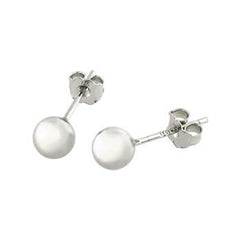 Sterling Silver Rhodium Plated Ball Stud Earrings