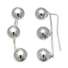 Load image into Gallery viewer, Sterling Silver Three Ball Climbers Earrings