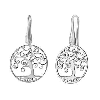 Italian Sterling Silver Laser Cut Tree Of The Life Earrings