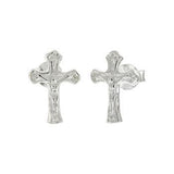 Sterling Silver Crucifix Cross Stud Earrings
