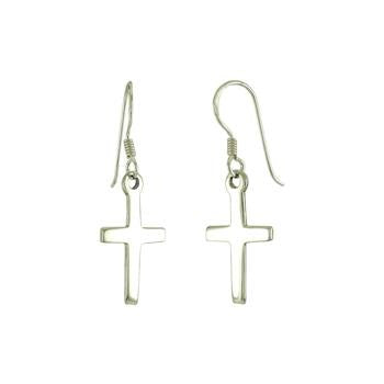 Sterling Silver Dangle Cross Earrings