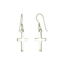 Load image into Gallery viewer, Sterling Silver Dangle Cross Earrings