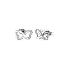 Load image into Gallery viewer, Sterling Silver Rhodium Plated Infinity Stud Earrings