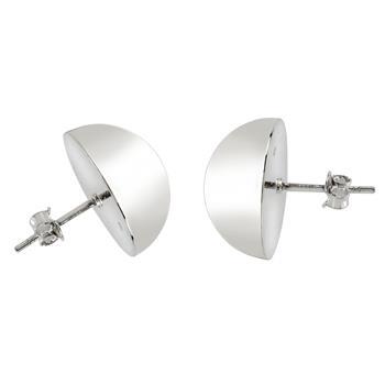 Sterling Silver Half Ball Polish Stud Earrings