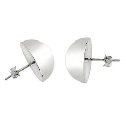Sterling Silver Half Ball Polish Stud Earrings