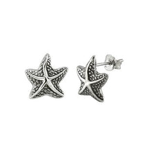 Load image into Gallery viewer, Sterling Silver Oxidized Starfish Stud Earrings