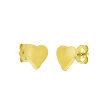 Load image into Gallery viewer, Sterling Silver Gold Plated Heart Stud Earrings