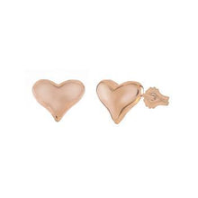 Load image into Gallery viewer, Sterling Silver Rose Plated Heart Stud Earrings