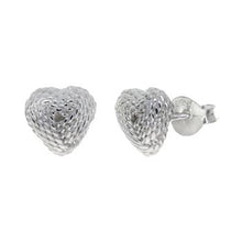 Load image into Gallery viewer, Sterling Silver Mesh Heart Love Knot Stud Earrings