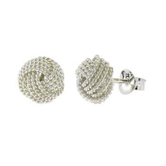 Sterling Silver Love Knot Stud Earrings