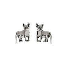 Load image into Gallery viewer, Sterling Silver Polish Cat Stud Earrings