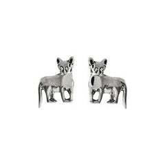 Sterling Silver Polish Cat Stud Earrings