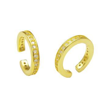 Sterling Silver Gold Plated Eternity CZ Ear Cuff
