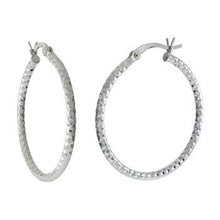 Load image into Gallery viewer, Sterling Silver Diamond Cut Tube Hoop Earrings
