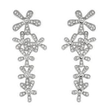 Load image into Gallery viewer, Sterling Silver Rhodium Plated Dangle CZ Earrings