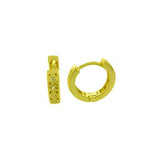 Sterling Silver Gold Plated CZ Huggie Hoop Earrings