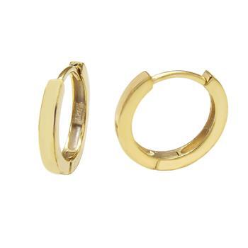 Sterling Silver Gold Plated Square Tube Huggie Hoop Earrings