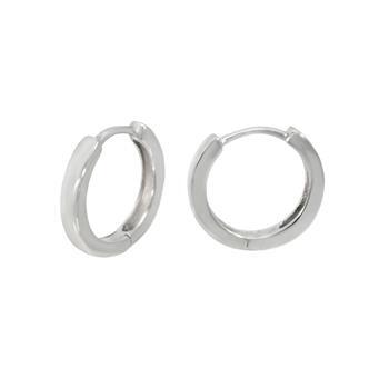 Sterling Silver Rhodium Plated Square Tube Huggie Hoop Earrings