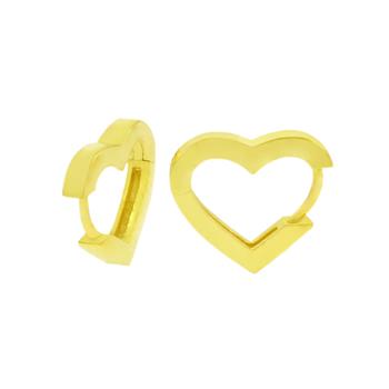 Sterling Silver Gold Plated 2.8mm Heart Shape Huggie Hoop Earrings