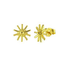 Load image into Gallery viewer, Sterling Silver Gold Plated Starburst Stud Earrings
