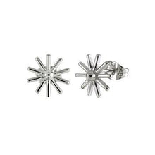 Load image into Gallery viewer, Sterling Silver Rhodium Plated Starburst Stud Earrings