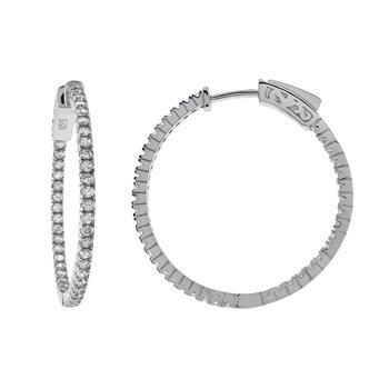 Sterling Silver Micro Pave CZ Inside Out Hoop Earrings