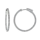 Sterling Silver Micro Pave CZ Inside Out Hoop Earrings
