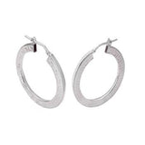 Italian Sterling Silver Greek Key Hoop Earrings