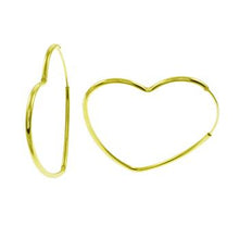 Load image into Gallery viewer, Sterling Silver Gold Plated Heart Shape Hoop Earrings