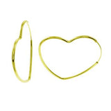 Sterling Silver Gold Plated Heart Shape Hoop Earrings