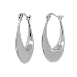 Sterling Silver Rhodium Hoop Earrings