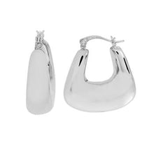 Load image into Gallery viewer, Sterling Silver Rhodium Plated Chunky Hoop Earrings