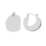 Sterling Silver Chunky Rhodium Hoop Earrings