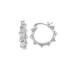 Sterling Silver Small Bamboo Hoop Earrings