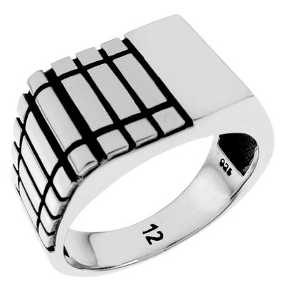 Sterling Silver 13MM Engravable Men Ring