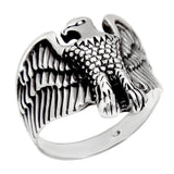 Sterling Silver Flying Eagle Oxidized Ring, Size 9