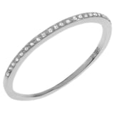 Sterling Silver Rhodium Plated Round CZ Band Ring